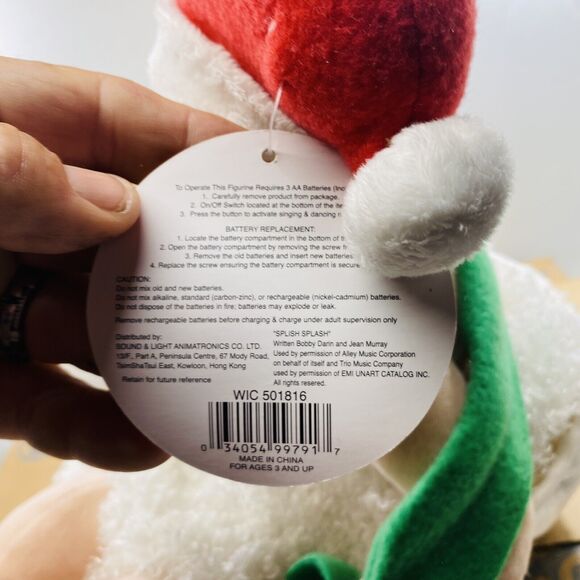 Sound & Lights Animatronics Santa In Bathtub Sound Splish Splash NO Movement VID - Picture 5 of 6